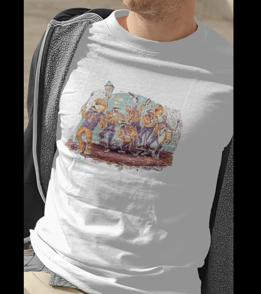 LSU Tigers Football Mardi Gras 2025 Band Parade Celebration T-Shirt