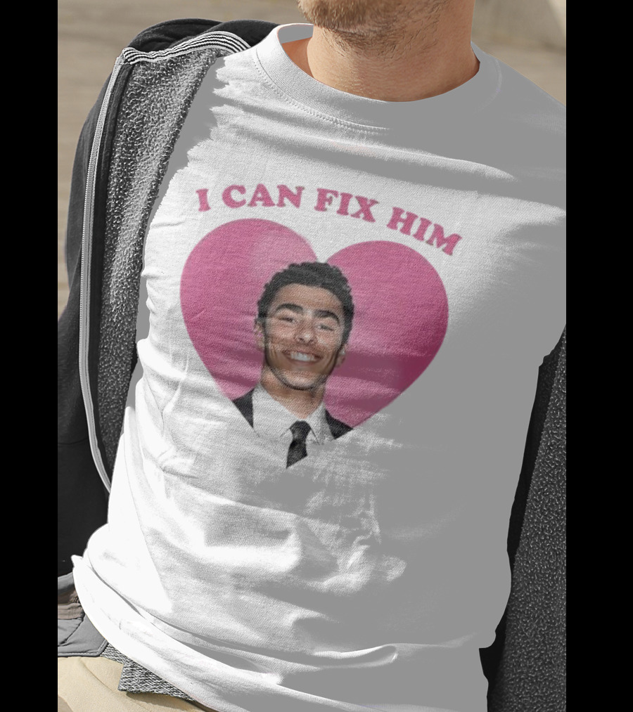 Luigi Mangione I Can Fix Him Pink Heart Background T-Shirt