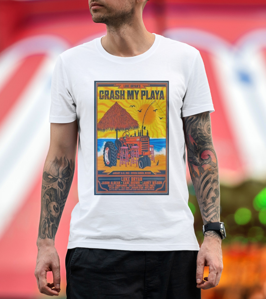 Luke Bryan's Crash My Playa January 15-18 2025 Riviera Cancun CMP Jason Aldean Kane T-Shirt