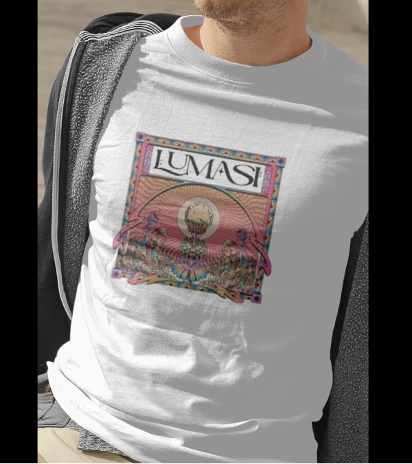 Lumasi Psychedelic Sun And Moon With Floral Elements T-Shirt