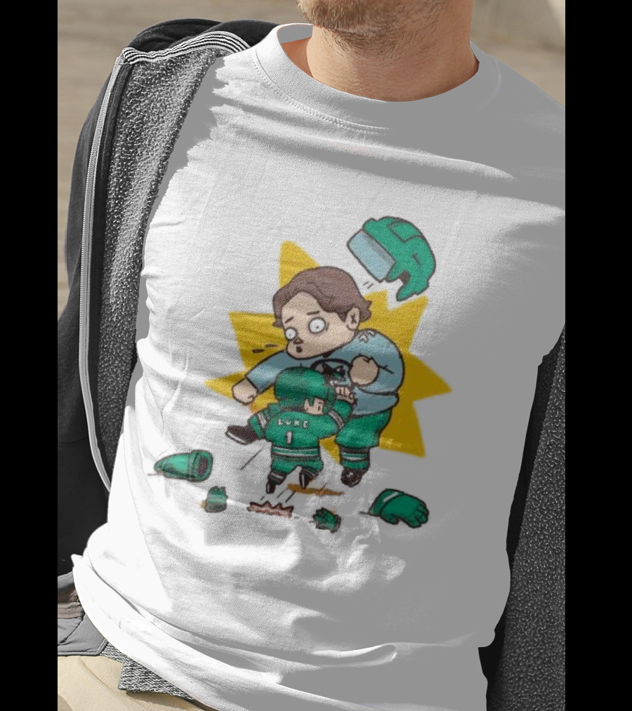 Mack Attacked Macklin Celebrini San Jose Sharks Cartoon Fight T-Shirt