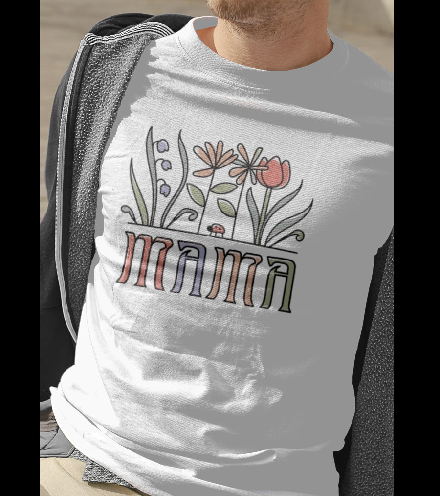 Mama Flower Garden With Ladybug Mother's Day T-Shirt