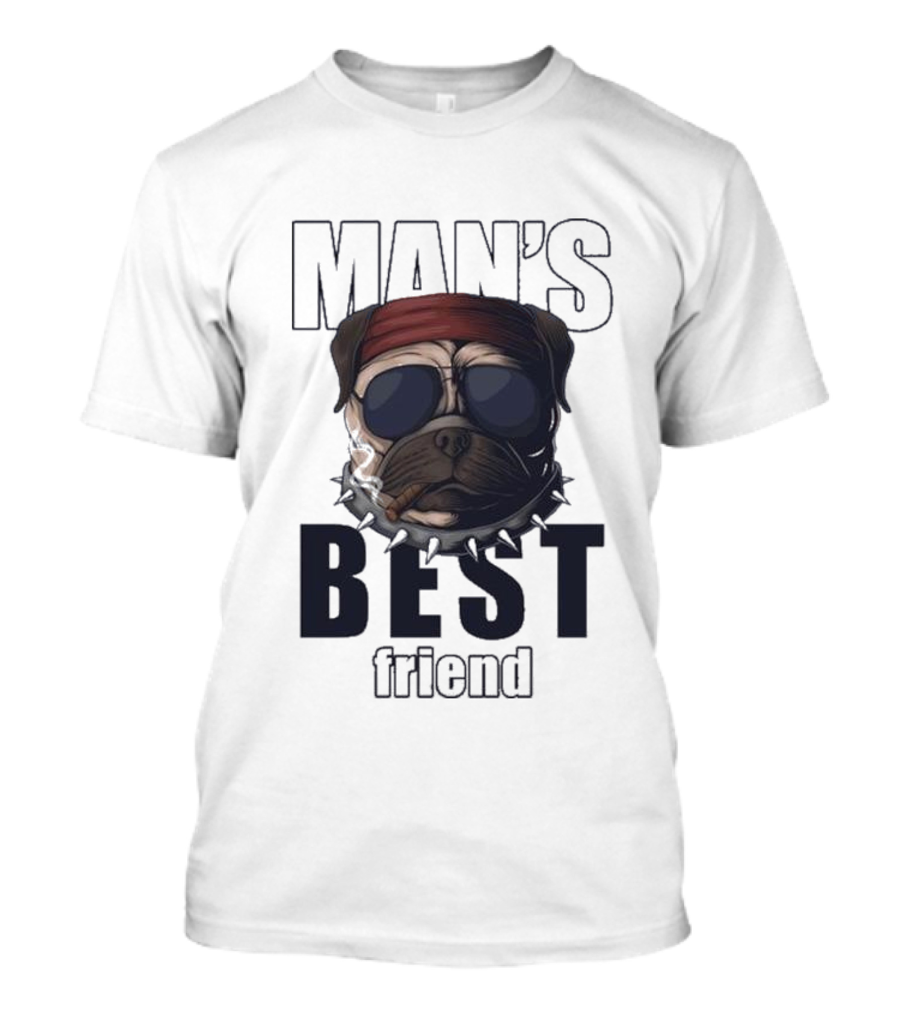 Man's Best Friend Bulldog With Bandana And Sunglasses T-Shirt