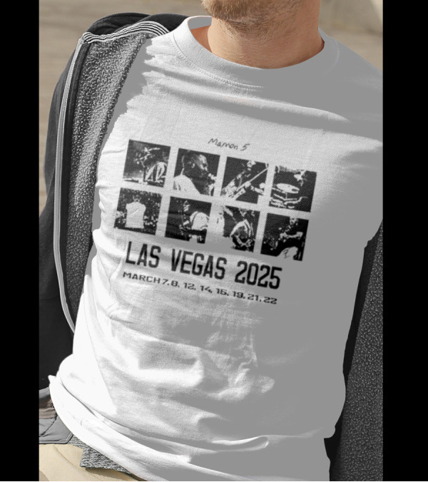 Maroon 5 Las Vegas Tour Dates March 7-22 2025 T-Shirt
