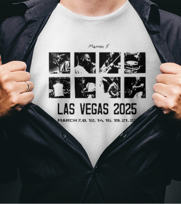 Maroon 5 Las Vegas Tour Dates March 7-22 2025 T-Shirt
