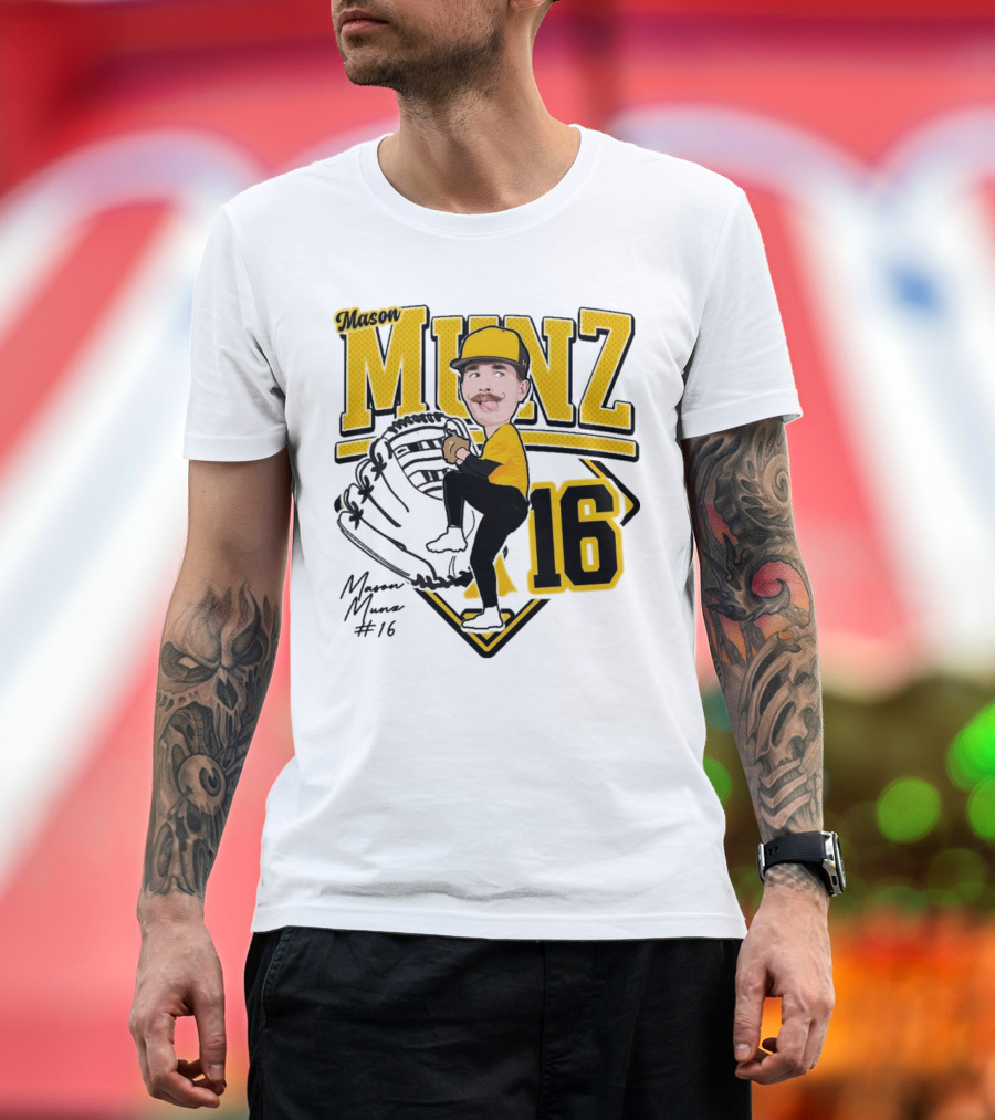 Mason Munz Baseball 2025 Player 16 Caricature T-Shirt