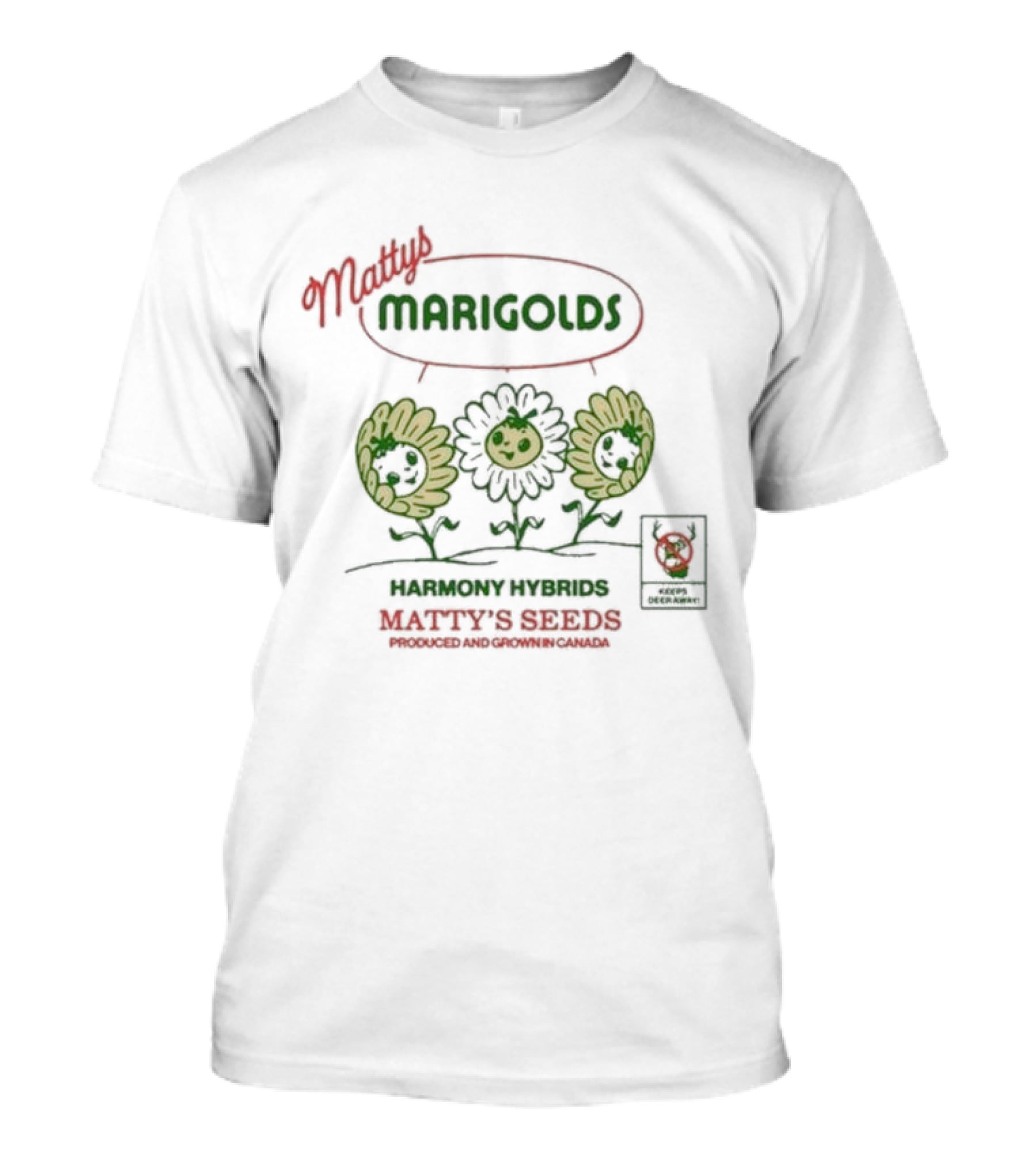 Matty's Marigolds Harmony Hybrids Matty's Seeds Produced And Grown In Canada T-Shirt