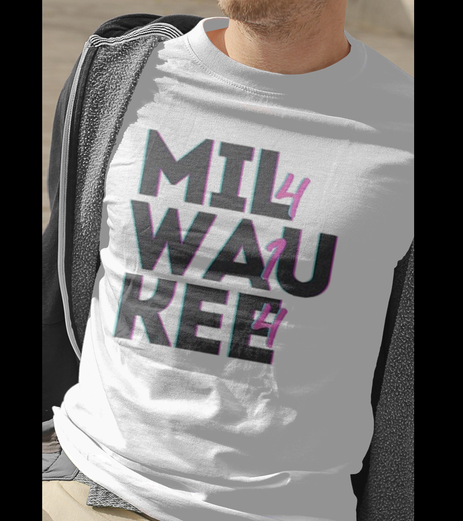 Milwaukee 414 Vintage Neon Typography Bold Statement T-Shirt