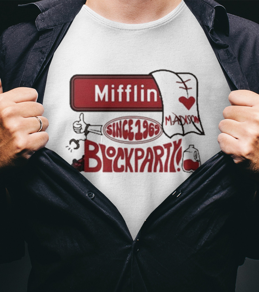 Mifflin Block Party Madison Since 1969 Heart Thumbs Up T-Shirt