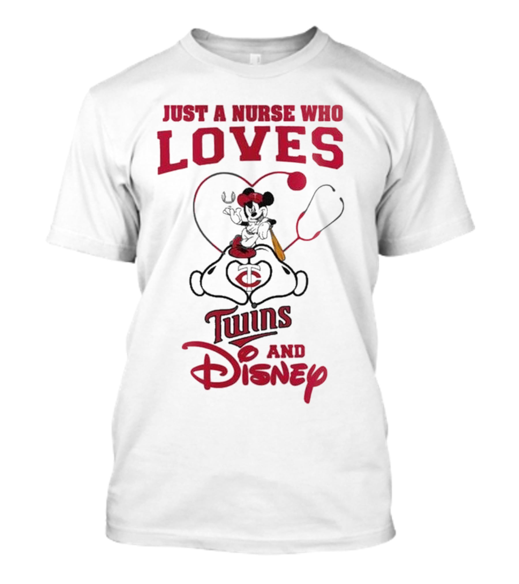 Just A Nurse Who Loves Minnesota Twins Disney Mickey Mouse T-Shirt