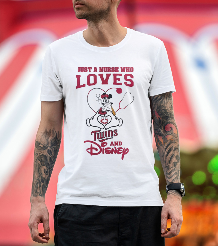 Just A Nurse Who Loves Minnesota Twins Disney Mickey Mouse T-Shirt