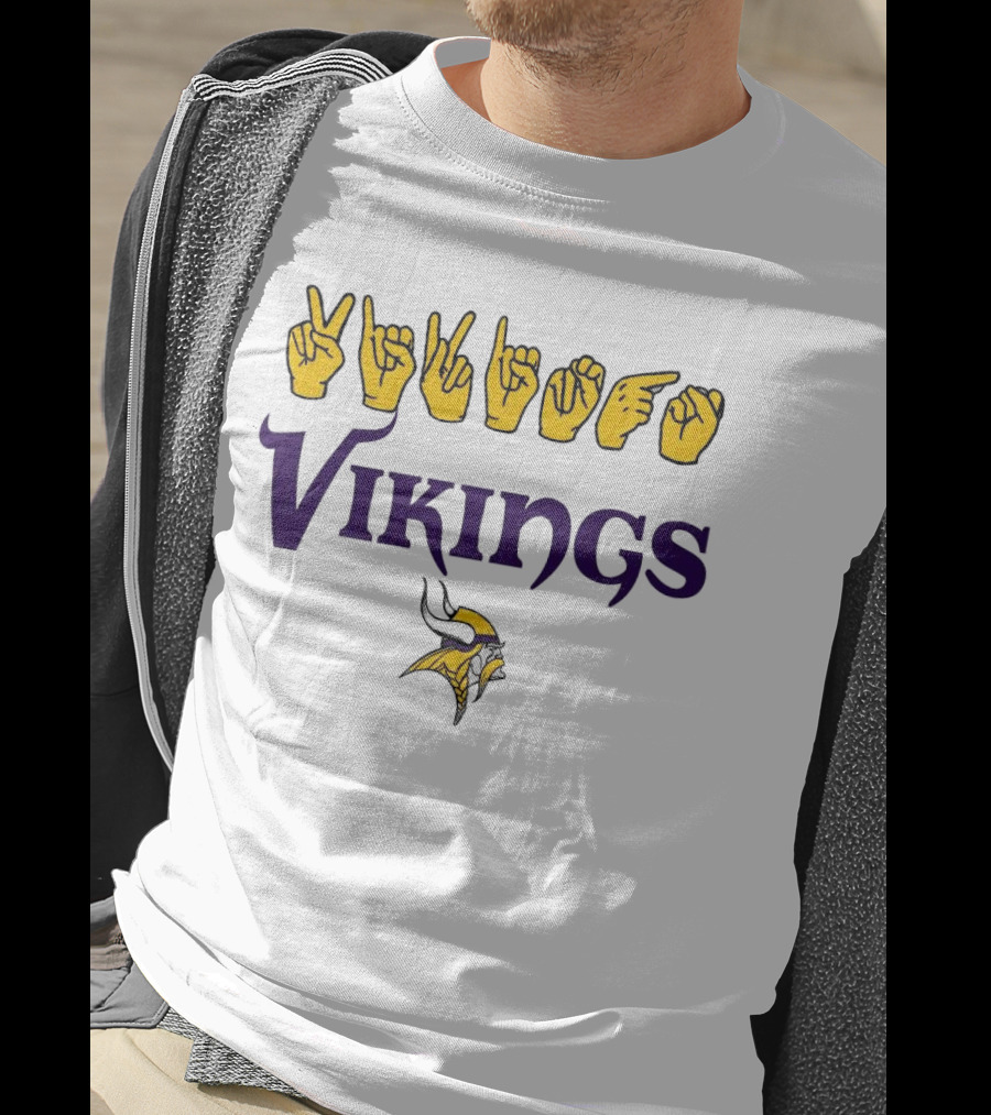 Minnesota Vikings NFL ASL Love Sign American Sign Language T-Shirt
