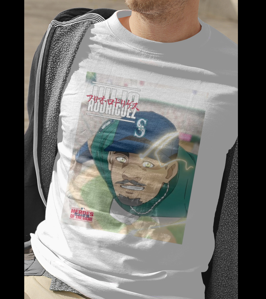 Seattle Mariners Julio Rodriguez Anime Heroes Of The Game MLB J-Rod T-Shirt