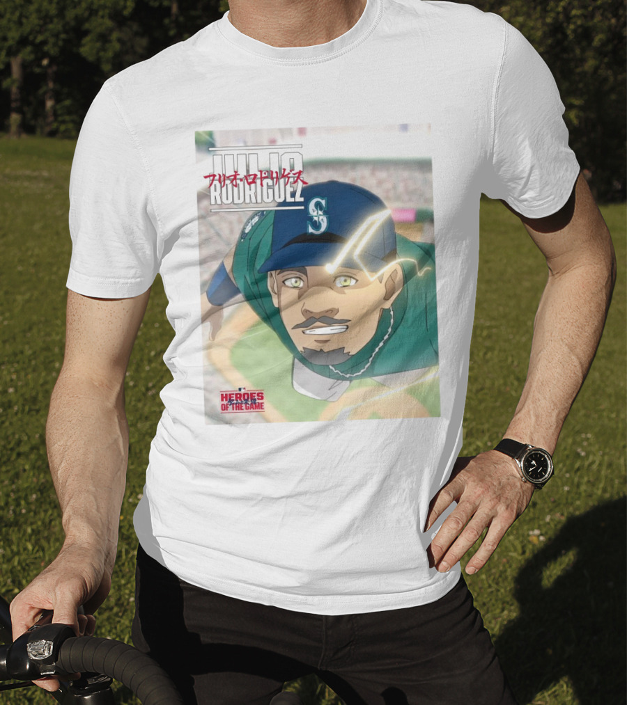 Seattle Mariners Julio Rodriguez Anime Heroes Of The Game MLB J-Rod T-Shirt