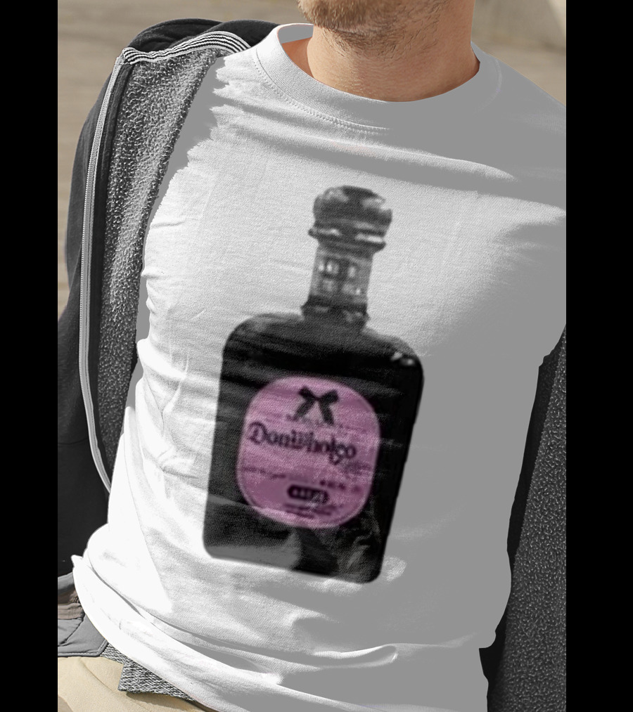 Monaleo Donwholeo Tequila Bottle Pink Label T-Shirt