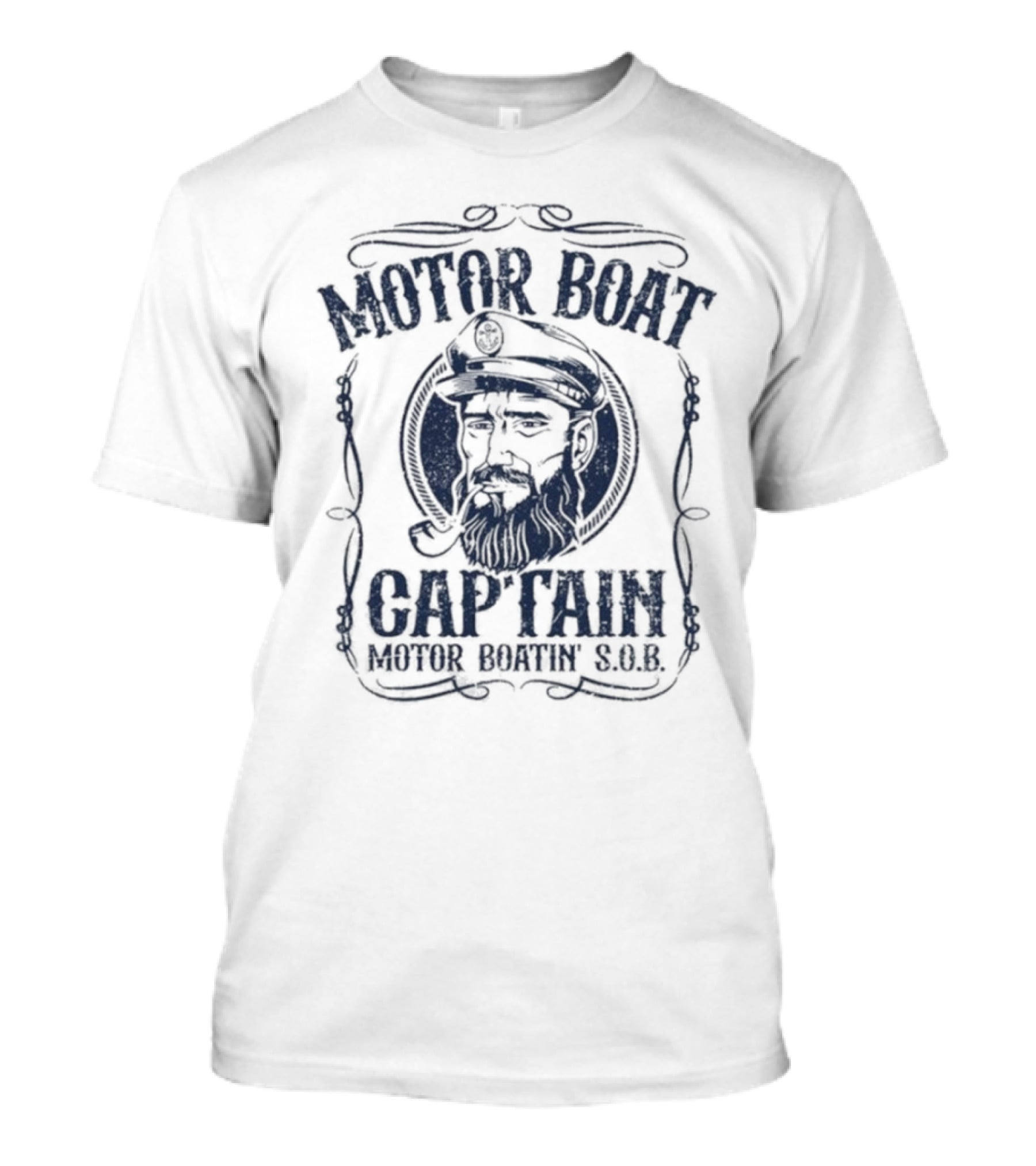 Motor Boat Captain Motor Boati Sob Vintage Nautical Theme T-Shirt