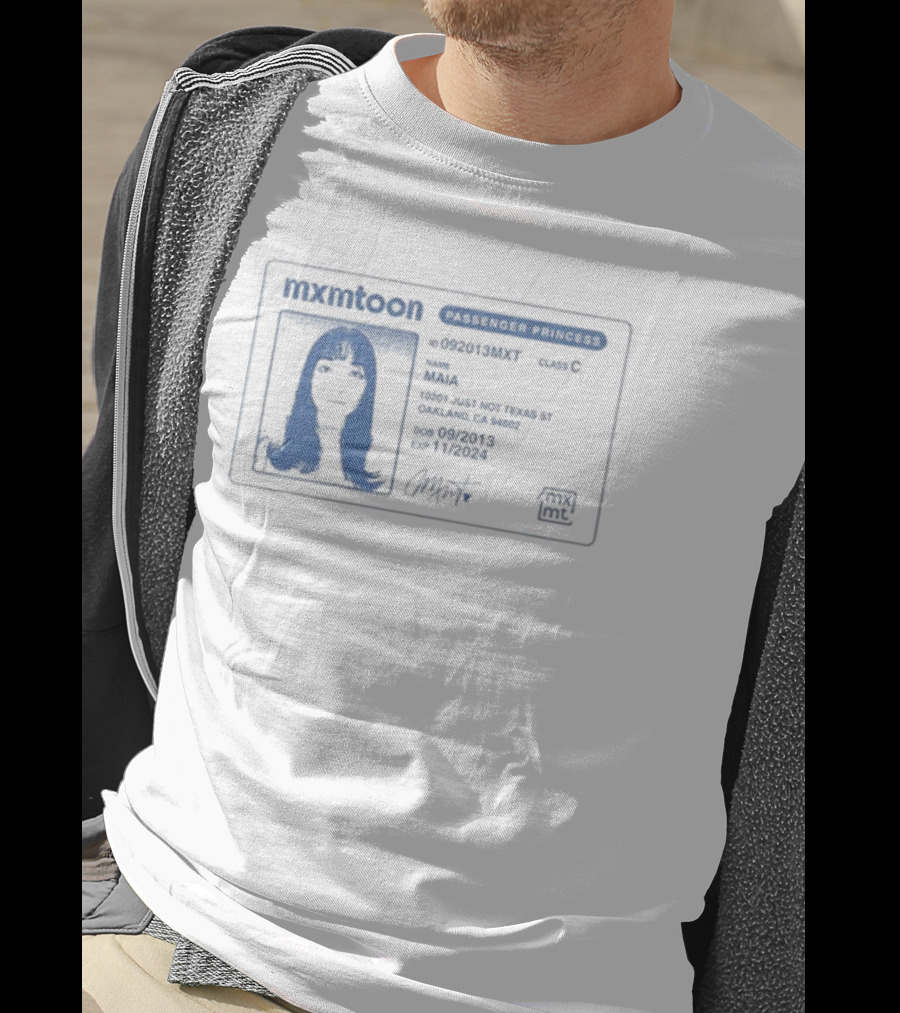 Mxmtoon License Passenger Princess Permit Identification T-Shirt