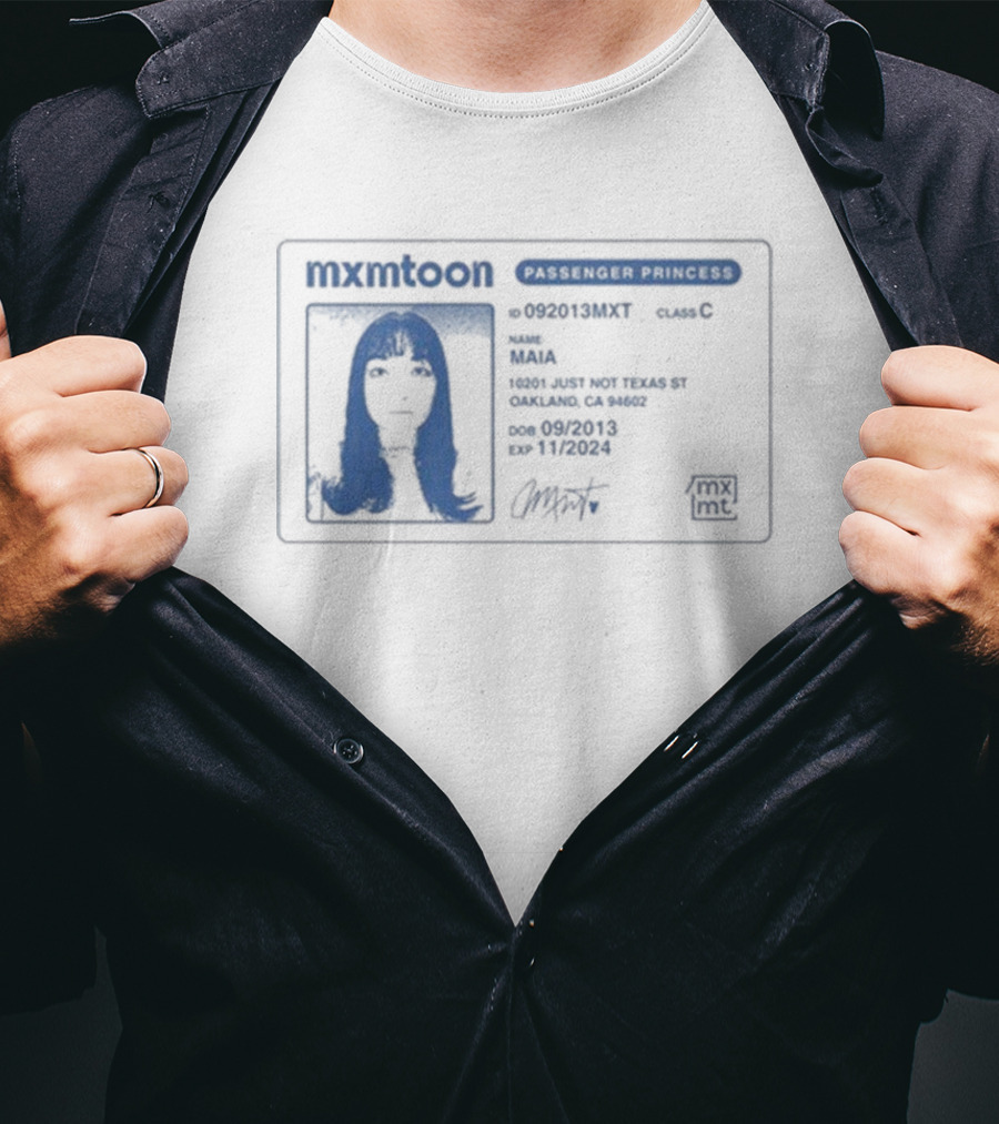 Mxmtoon License Passenger Princess Permit Identification T-Shirt