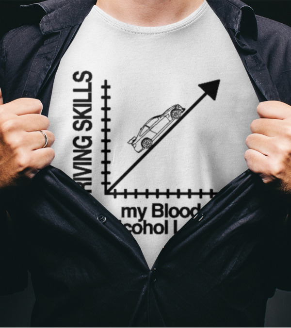 My Driving Skills Versus My Blood Alcohol Level Graph T-Shirt