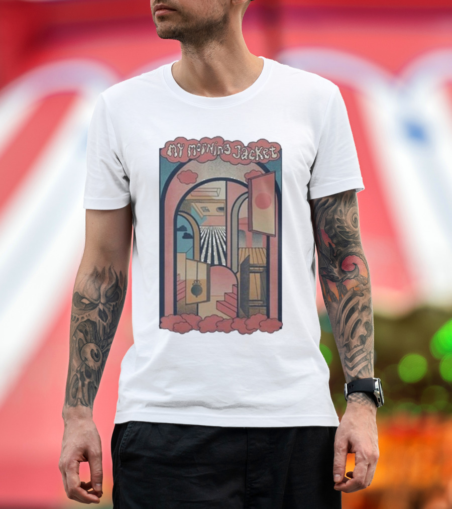 My Morning Jacket Surreal Archway and Stairs Retro Album Art T-Shirt