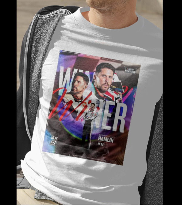 NASCAR Cup Series Winner 2x Denny Hamlin #11 Back-To-Back Wins Signature T-Shirt