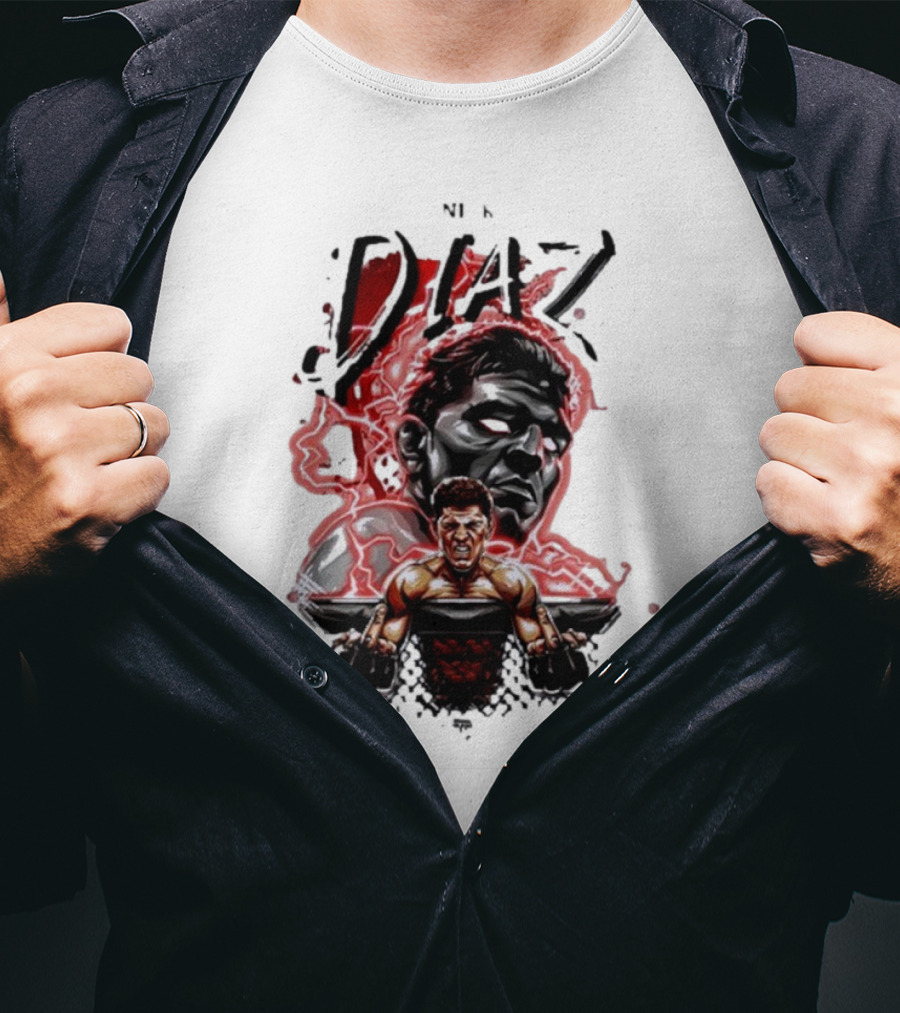 Nate Nick Diaz Electric Aura Fight Scene T-Shirt