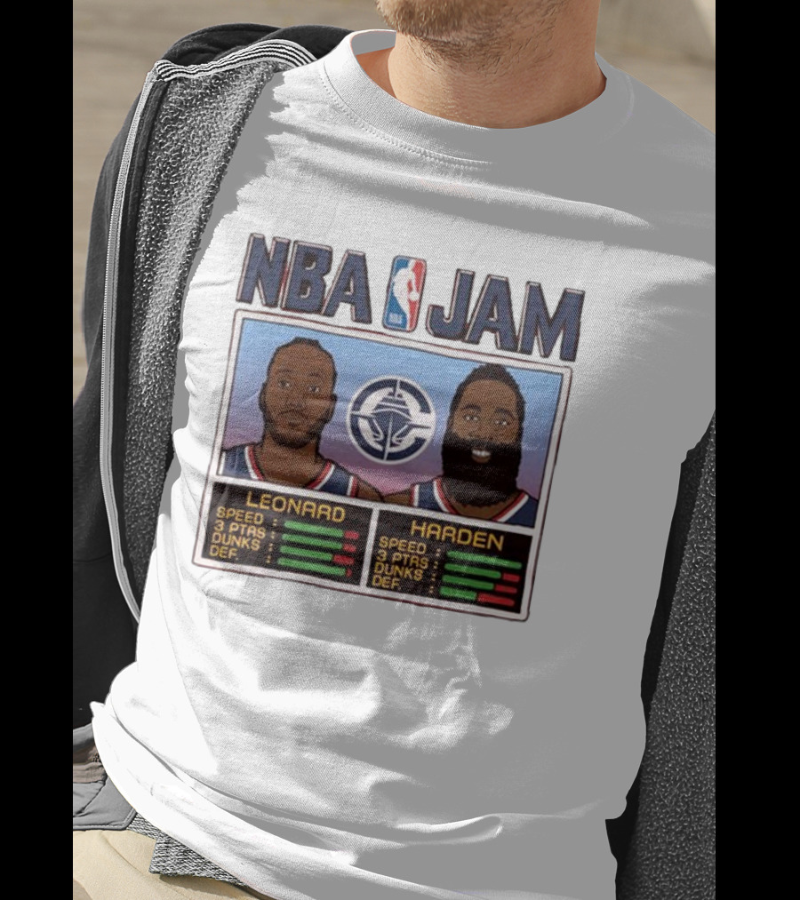 NBA Jam Leonard Harden Clippers Player Stats T-Shirt