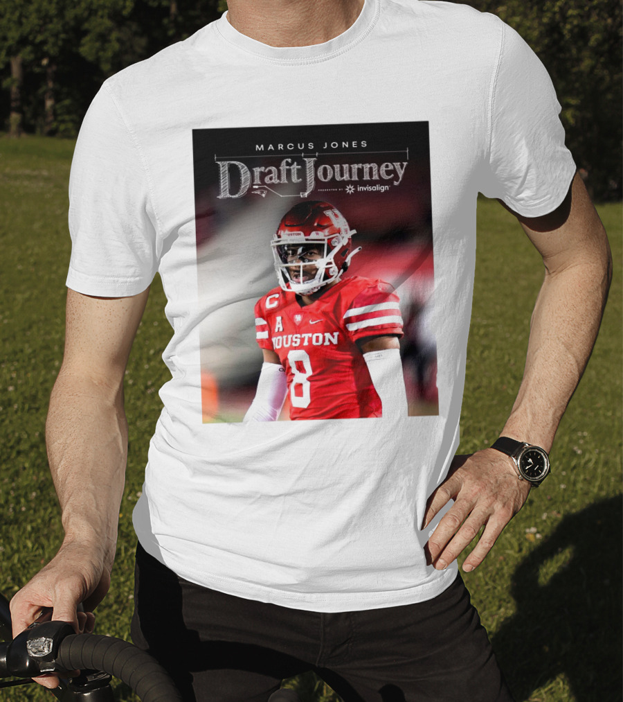 Marcus Jones New England Patriots NFL Draft Journey Houston Football T-Shirt