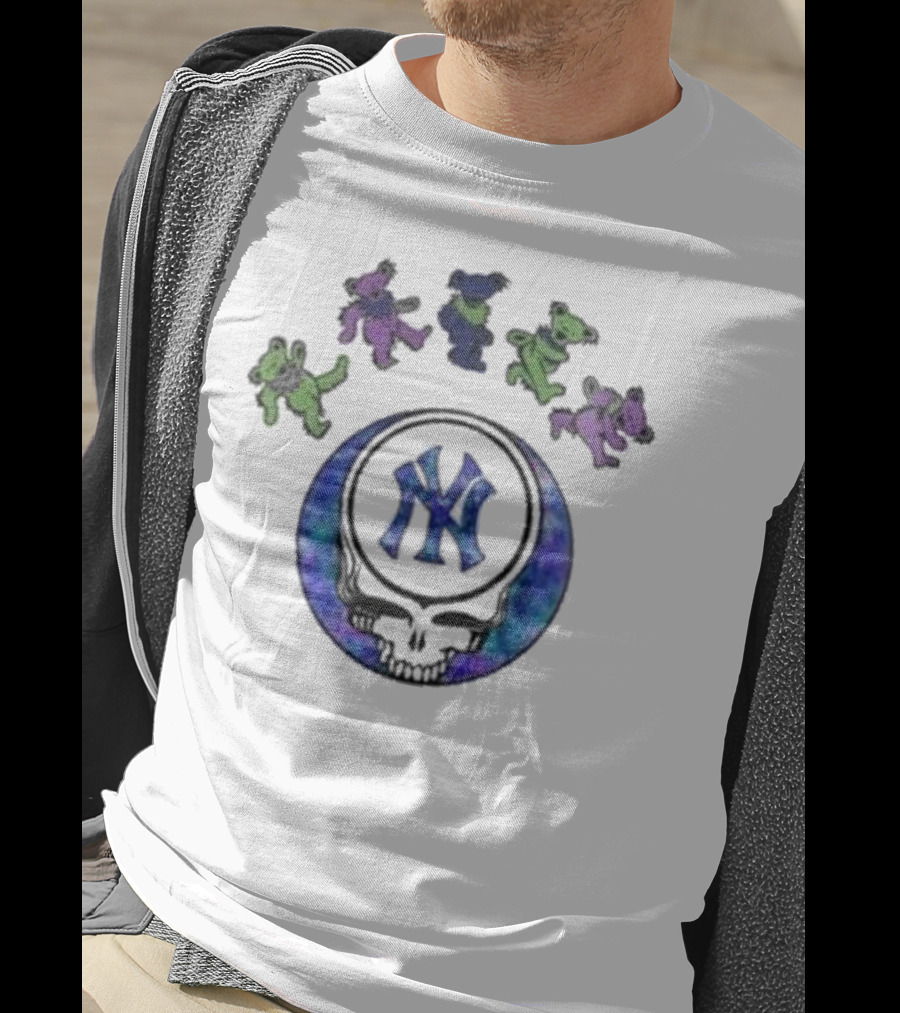 New York Yankees 2025 Skull Grateful Dead Bears Baseball Night T-Shirt