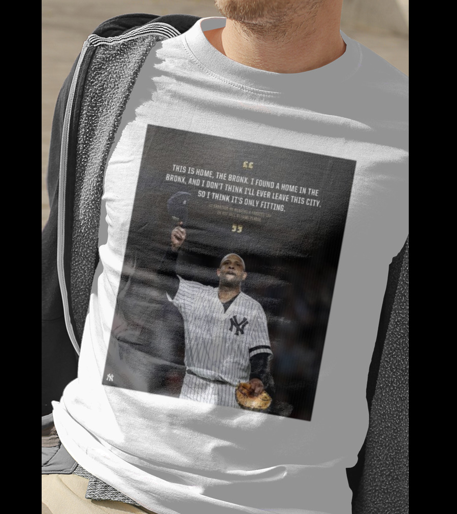 New York Yankees CC Sabathia This Is Home The Bronx Hall Of Fame Plaque T-Shirt