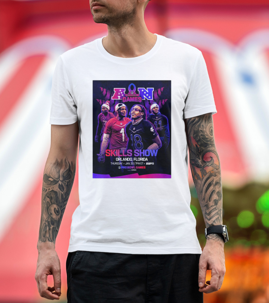 NFC And AFC NFL Pro Bowl Games 2025 Skills Show Orlando Florida January 30 ESPN T-Shirt