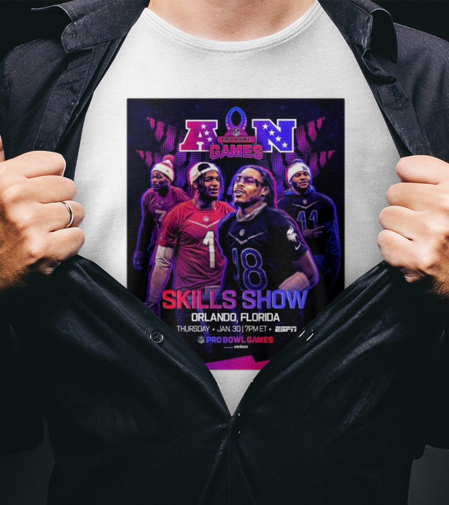 NFC And AFC NFL Pro Bowl Games 2025 Skills Show Orlando Florida January 30 ESPN T-Shirt