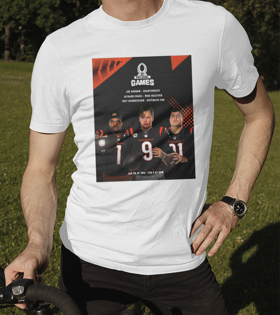 Pro Bowl Games 2025 Joe Burrow Ja’marr Chase Trey Hendrickson Jan 30 Feb 2 Bengals NFL T-Shirt