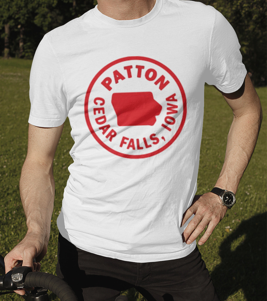 Patton Cedar Falls Iowa Map Circle T-Shirt