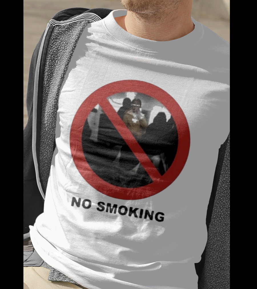 No Smoking Circle Icon With Anonymous Figure T-Shirt
