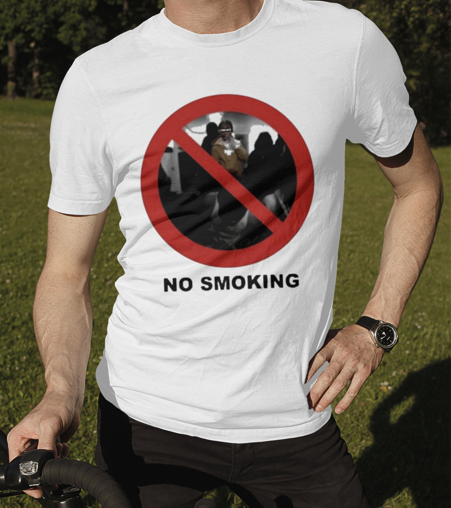 No Smoking Circle Icon With Anonymous Figure T-Shirt