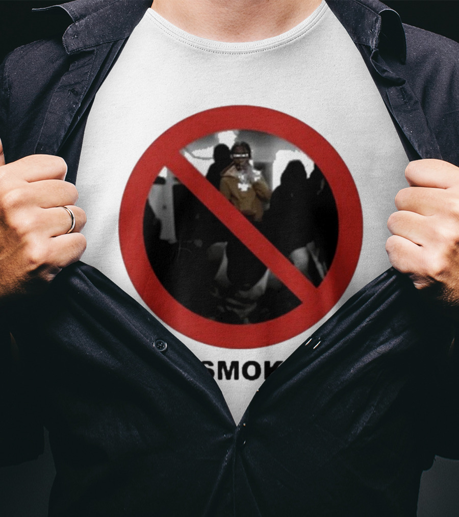 No Smoking Circle Icon With Anonymous Figure T-Shirt