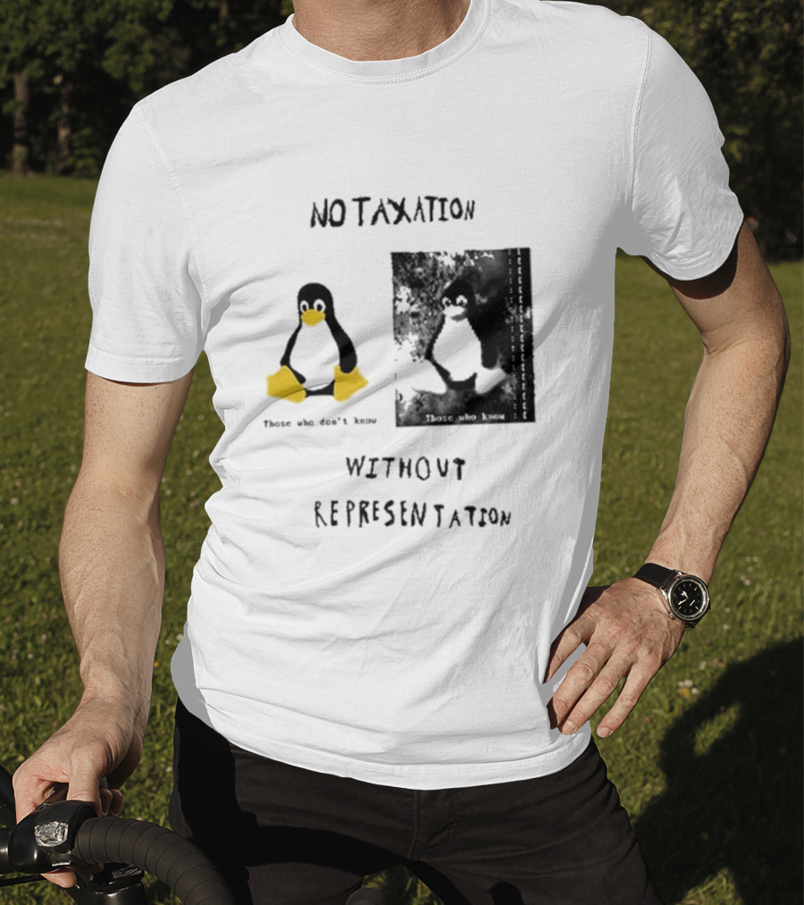 No Taxation Without Representation Unhappy Feet Penguin T-Shirt