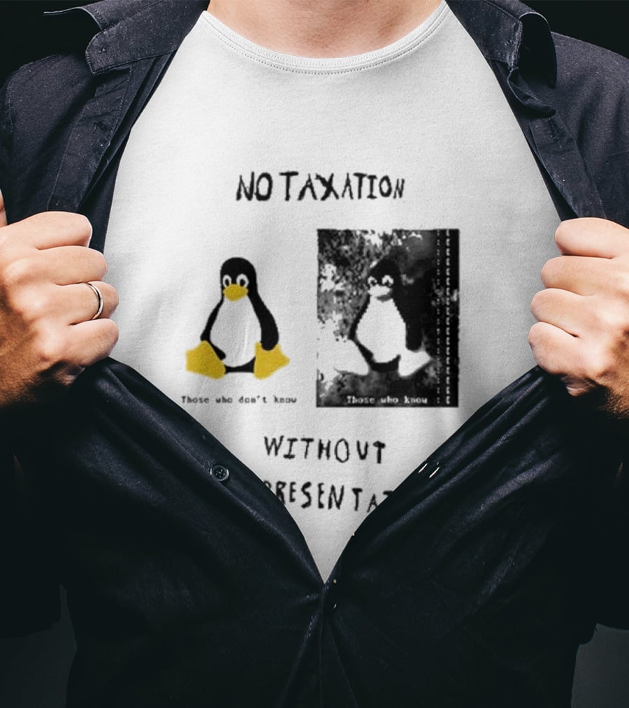 No Taxation Without Representation Unhappy Feet Penguin T-Shirt