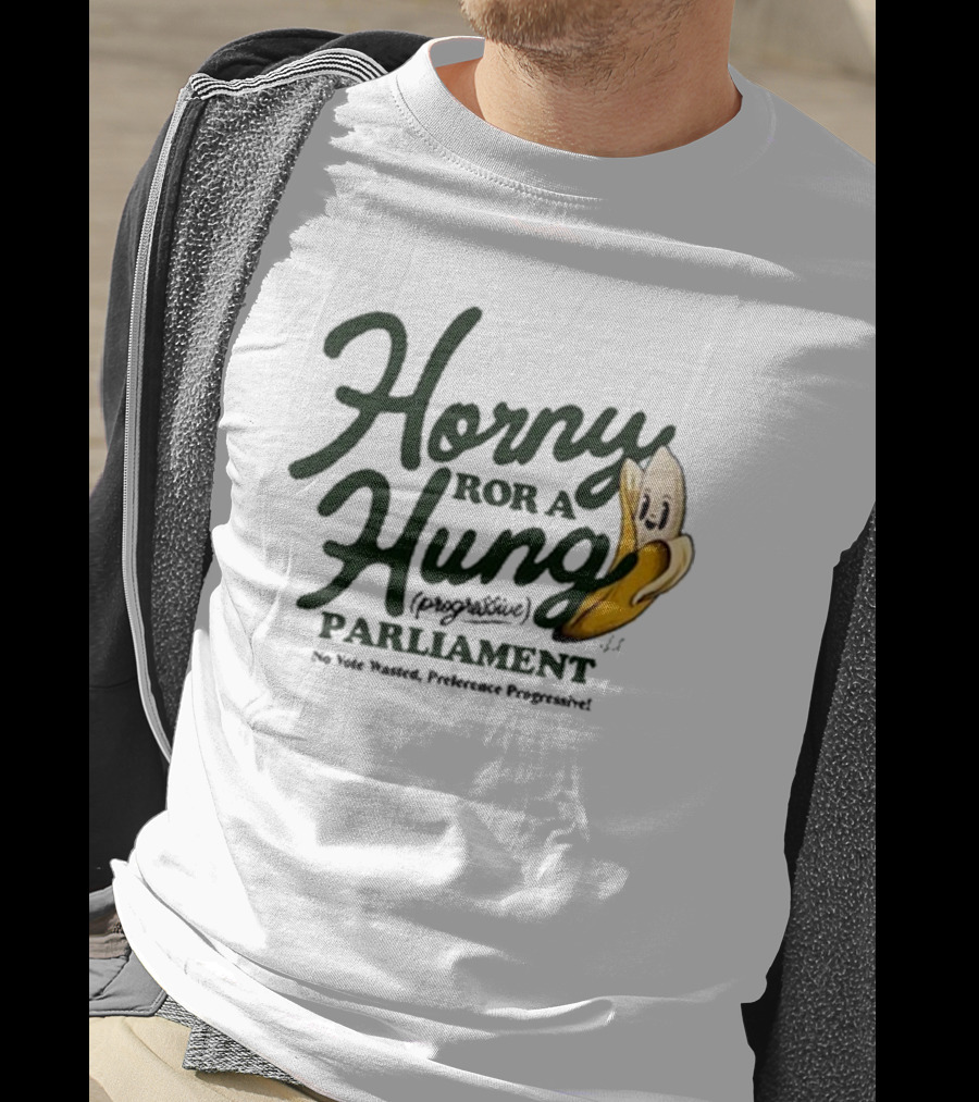 Horny For A Hung Parliament Banana Cartoon T-Shirt