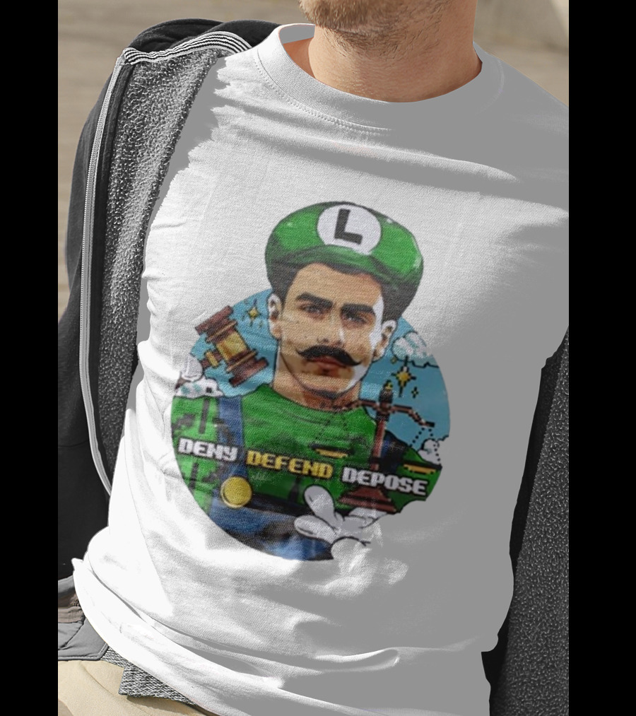Nordacious Store Deny Defend Depose Mario Luigi Parody T-Shirt