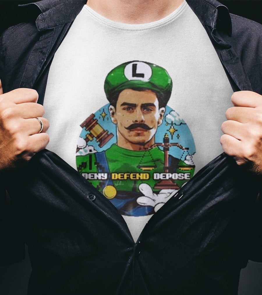 Nordacious Store Deny Defend Depose Mario Luigi Parody T-Shirt