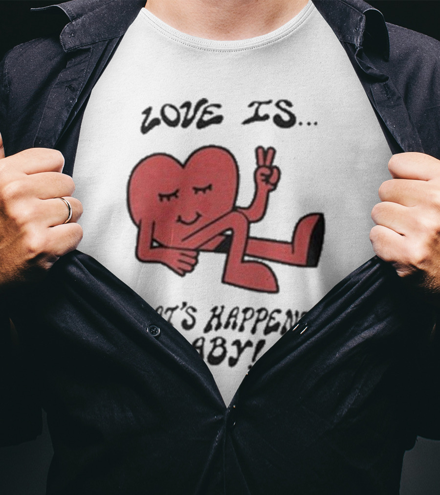 Not Dead Yet Nell Serrano Love Is What's Happening Baby Peace Heart T-Shirt