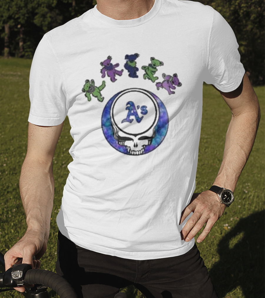 Oakland Athletics Grateful Dead Night 2025 Dancing Bears And Skull T-Shirt