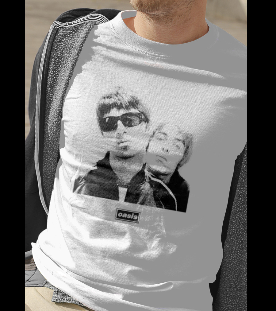 Oasis Boxed Web Exclusive Liam And Noel Gallagher Black And White T-Shirt
