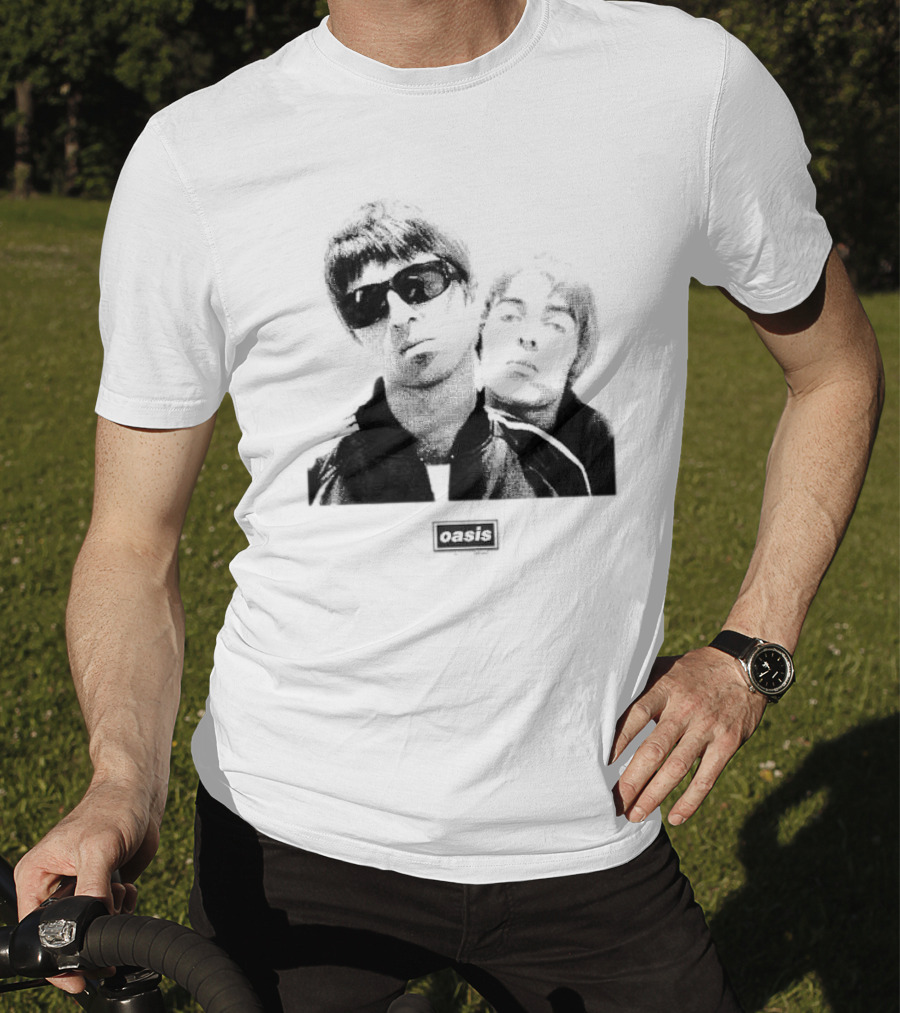 Oasis Boxed Web Exclusive Liam And Noel Gallagher Black And White T-Shirt
