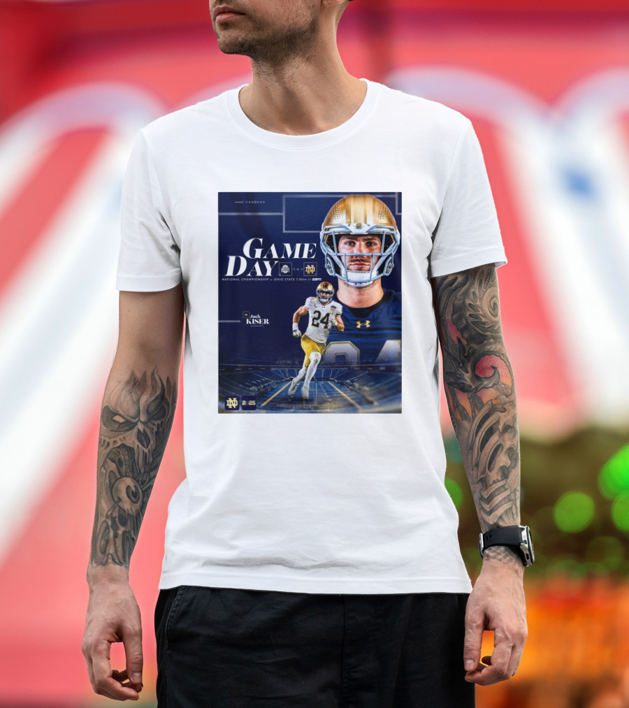 Ohio State Vs Notre Dame Football Jack Kiser Linebacker National Championship Gameday 2025 T-Shirt