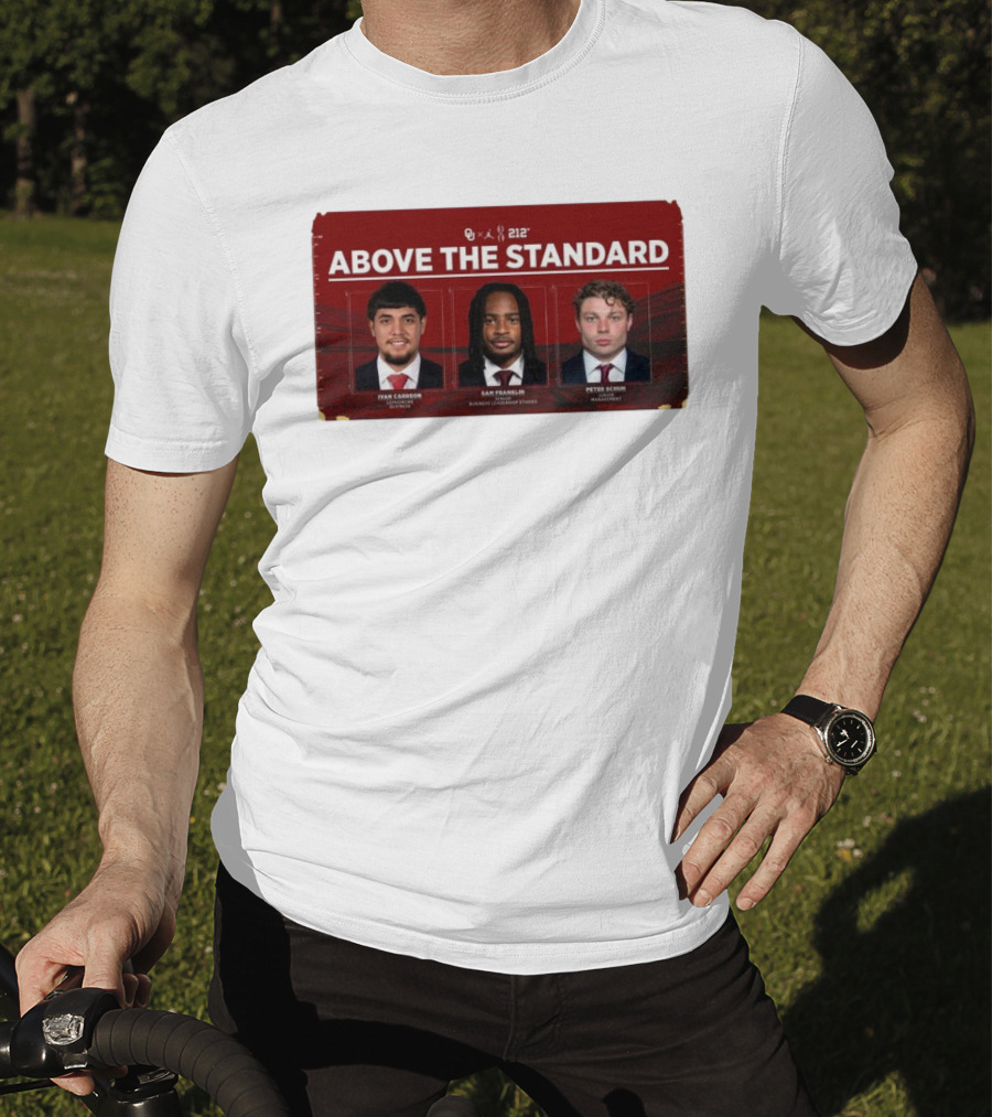 OU 212° Above The Standard Ivan Carreon Sam Franklin Peter Schuh Football T-Shirt
