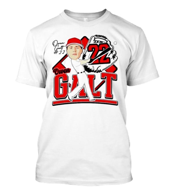 Owen Galt 22 Louisiana Ragin Cajuns Baseball Player Caricature T-Shirt