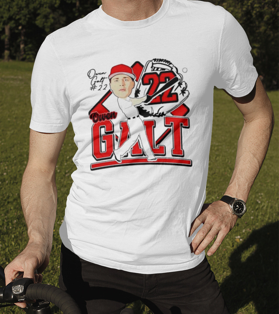 Owen Galt 22 Louisiana Ragin Cajuns Baseball Player Caricature T-Shirt